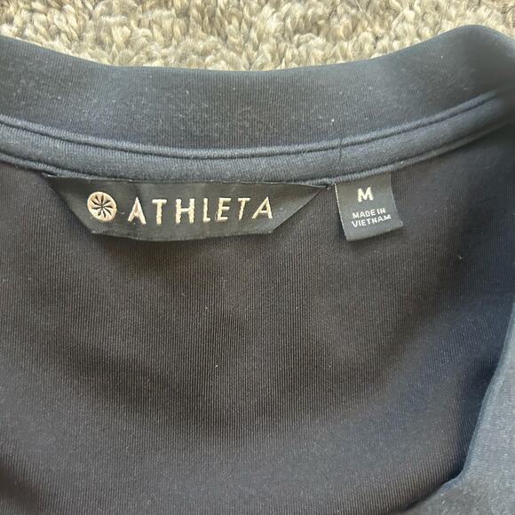 Athleta Cropped Sweatshirt Size Medium Black Sport Athletic - Picture 5 of 5